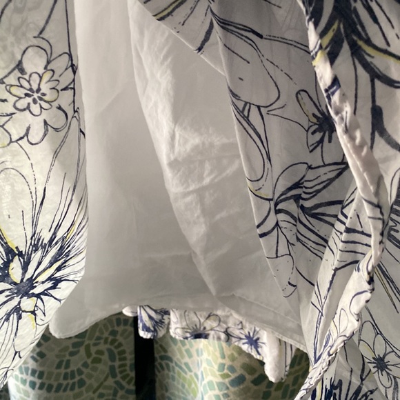 Anne Klein Floral Cotton Skirt 14 - Picture 4 of 6